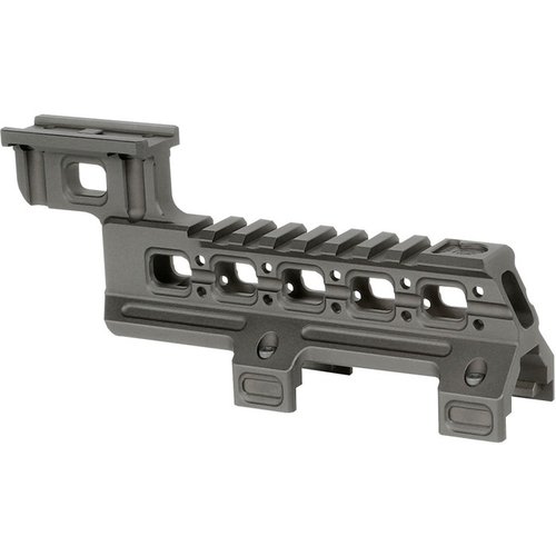 Erhöhe deine HK MP5/MP5K mit der Midwest Industries Optic und Laser Mount, die einfach zu installieren ist und Platz für ein Red Dot und einen Laser bietet.