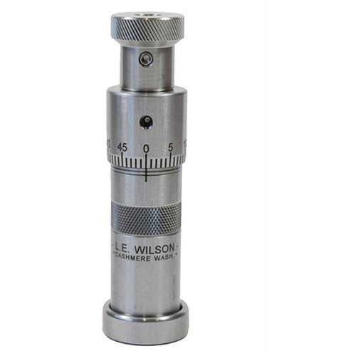Die L.E. Wilson Micrometer Top Bullet Seater Dies bieten präzise Einstellungen in 0,001"-Schritten, langlebige Edelstahlkonstruktion und einfache Handhabung für exakte Sitzungen.