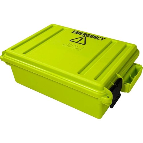 Die MTM EB3 Notfallbox ist wasserfest, aus hochschlagfestem Polypropylen und bietet Platz für deine Essentials – perfekt organisiert und schnell sichtbar!