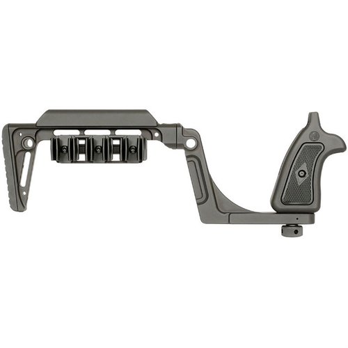 Der Bounty Hunter Stock für Smith & Wesson X-Frame bietet verbesserte Stabilität, Komfort, einfache Demontage und mehrere Kontaktpunkte für präzises Schießen.