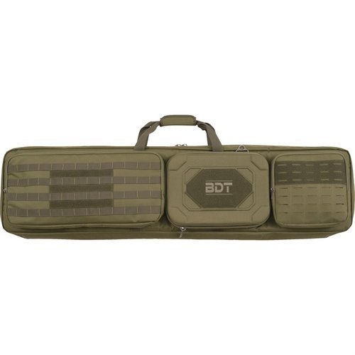 Die 48" Double Suppressor Tactical Rifle Case schützt deine AR-15s und PCCs mit einem gepolsterten Innenraum, hat Platz für zwei Suppressoren und praktische Taschen.
