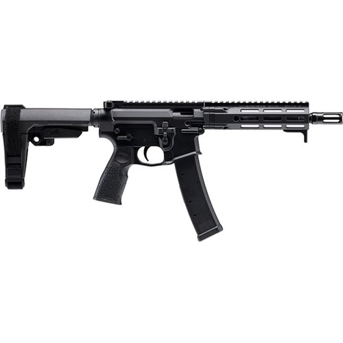 Die DD PCC 9MM Luger ist eine kompakte, leichte AR-Pistole mit einem 8,3" Cold Hammer Forged Lauf, M-LOK Handguard und einem anpassbaren SB Tactical Brace.