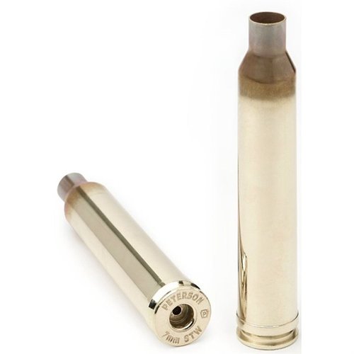 Die Peterson 7MM STW Brass bietet dir match-grade Präzision, außergewöhnliche Haltbarkeit und gleichmäßige Zündungen für präzise Schüsse und lange Lebensdauer.