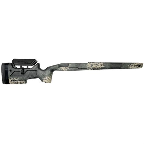 Der GRAYBOE CORE UMC kompatible Adjustable Stock bietet unvergleichliche Stärke, einstellbare Wangenhöhe und Länge, sowie AICS Magazin-Kompatibilität für höchste Präzision.