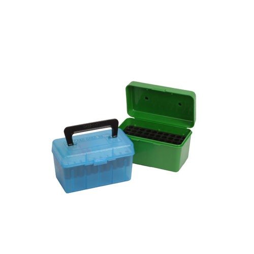 Die HANDLE CARRY RIFLE AMMO BOX schützt deine Munition perfekt, bietet Platz für 50 Patronen und hat einen praktischen Tragegriff für einfachen Transport.