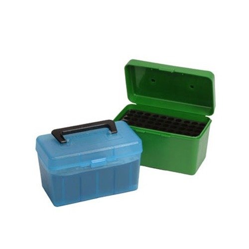 Die HANDLE CARRY RIFLE AMMO BOX schützt deine Munition optimal, ist stapelbar, hat einen praktischen Tragegriff und bietet Platz für verschiedene Kaliber.