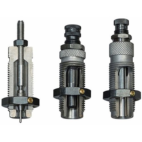 Entdecke das 3-Die Carbide Taper Crimp Set von RCBS für 357 Magnum und 38 Special. 🌟 Kein Schmieren nötig, einfach nutzen!