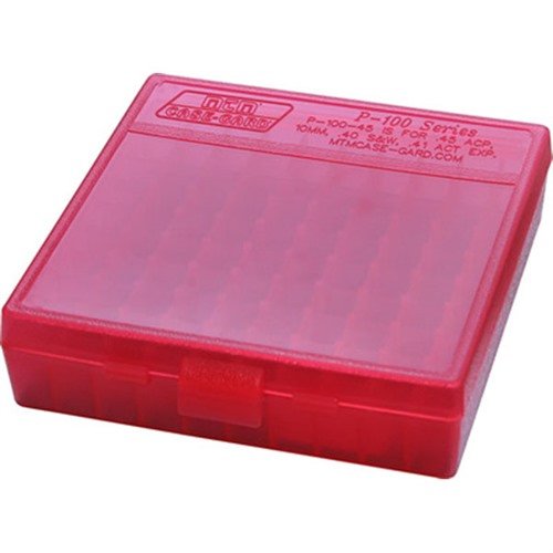Entdecke die MTM Case-Gard Flip Top Pistol Ammo Box für 100 Rounds in Rot! Perfekt für deine Schießstand-Abenteuer! ✨