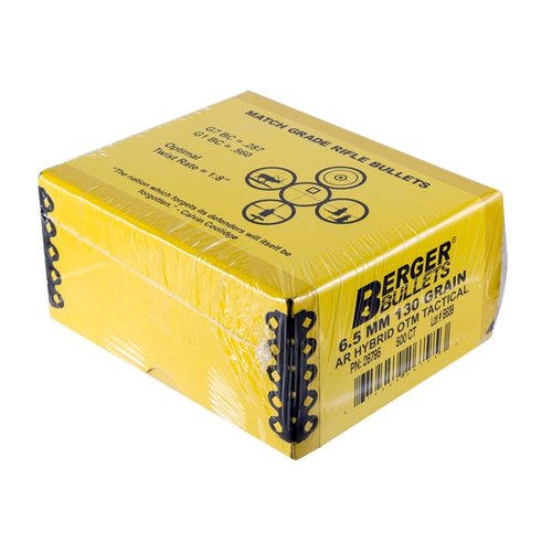 Entdecke die Berger 130gr AR Hybrid OTM Geschosse für Langwaffen. 🏹 Ideal für Präzisionsschützen und optimale Leistung auf lange Distanzen!