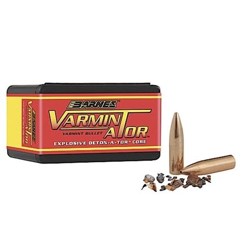 Entdecke die BARNES VARMIN-A-TOR™ Geschosse für präzise Schädlingjagd! 🐾 40gr HP Flat Base für explosive Leistung und Genauigkeit.