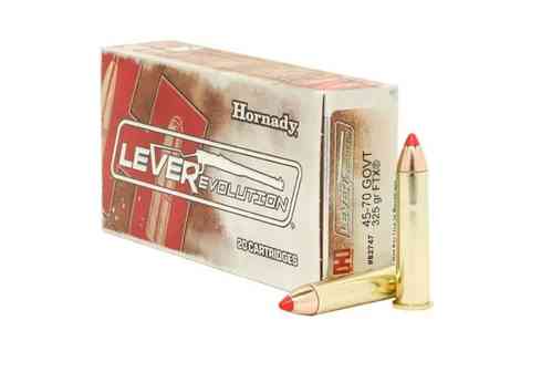 Die Hornady Munition 45-70 Govt. 325 Grain FTX LEVETevolution bietet dir hohe Präzision und Durchschlagskraft, ideal für Jagd und Sport. 20 Stück pro Packung!