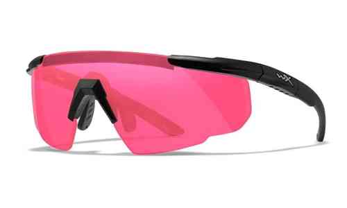 Die perfekte Schutzbrille von Wilex X - die Saber in Magenta mit schwarzen Rahmen