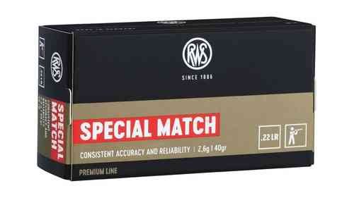 Die RWS Munition Premium Line SPECIAL MATCH Kal.22lr. bietet höchste Präzision und Zuverlässigkeit für dein Schießen – ideal für Wettkämpfe und Training!