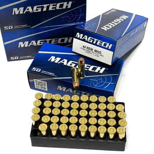 Die Magtech .44 Remington Magnum Vollmantel Flachkopf 15,6g/240grs bietet hohe Präzision und Durchschlagskraft für dein Schießen – ideal für Sport und Jagd.