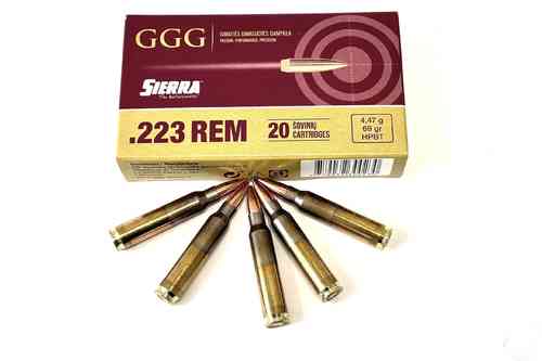 Die GGG Munition Match King .223 Rem 69Grain HPBT Sierra bietet höchste Präzision und Zuverlässigkeit für dein Schießen. Perfekt für Wettkämpfe und Training!