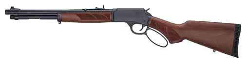 Kompakte Henry H12 Protector Carbine im Kaliber .357 Magnum/.38 Special mit 16,5"-Lauf, Gewindemündung (5/8x24), verstellbarer Visierung und klassischem Walnussschaft – ideal für Jagd, Grundstücksschutz und Alltagseinsatz.